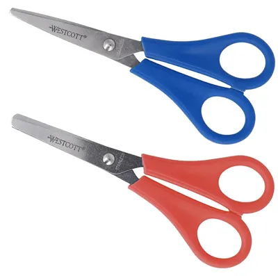 Produktbild von Westcott Kinderschere Rechtshänder 2er Set | Schere mit integrierter 5 cm Skala