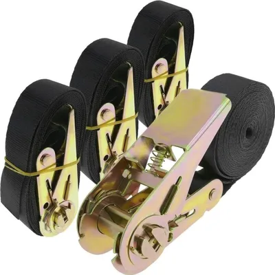Produktbild von 4er-Pack Ratschen-Zurrgurte 2,5 m x 25 mm 800 kg, Schwarz