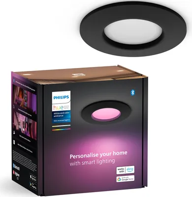 Produktbild von Philips Hue White & Color Ambiance Slim Recessed 90mm Schwarz