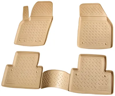Zdjęcie produktu dla gumowe dywaniki podłogowe 3D do VOLVO S40 | V50 | 2004-2012 | beżowe z obramowaniem