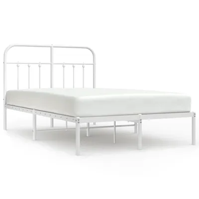 Produktbild von vidaXL Bettgestell mit Kopfteil Metall Weiß 120x200 cm