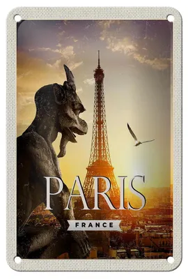 Produktbild von Blechschild Reise 12x18cm Paris Frankreich Urlaub Architektur Schild