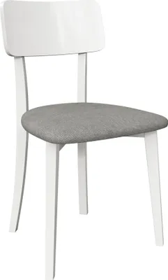 Produktbild von MIRJAN24 Stuhl Hugo New VI, Esszimmerstuhl aus Buchenholz, 47x48x86 cm (Holzfarbe: Weiß, Stofffarbe: Hygge D91)