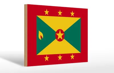 Produktbild von Holzschild Flagge Grenadas 30x20cm Flag of Grenada