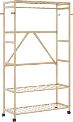 Obrázok produktu pre Vešiak na oblečenie s policami a kolieskami 110x40x180 cm