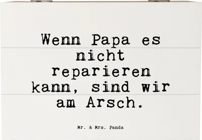 Produktbild von Mr. & Mrs. Panda fotokiste Wenn Papa es nicht... 22 x 15 cm - Weiß - Geschenk, Schatzkiste, Sprüche, fotobox, Box, schmucktruhe, Vatertag, bester, Holzbox mit Deckel