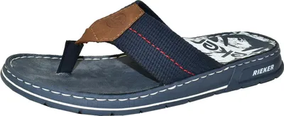 Produktbild von Rieker Schuhe Herren Zehentrenner Pantoletten 21280, Größe:41 EU, Farbe:Blau