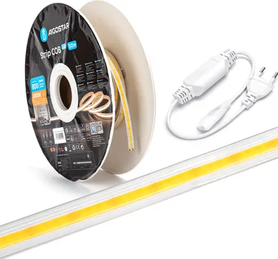 Produktbild von 20m COB LED Strip Streifen Flexibel 10 mm Breit für innen und Außenbereich IP65 230V 20 Meter Warmweiß