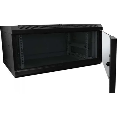 Produktbild von ALLNET 19""Wandgehäuse, 12HE, 1-teilig, T450mm, Schwarz, SMC-Serie,