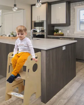 Image de Aides de cuisine pour enfants 2 en 1 Table et chaise en bois