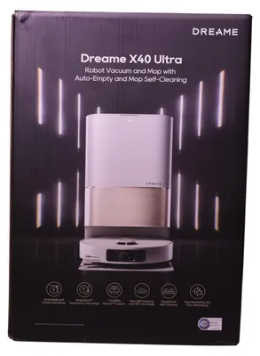 Produktbild von Dreame X40 Ultra, Beutellos, Weiß, Rund, Staubbeutel, Ladend, Purification, 76 dB