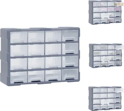 Obrázok produktu pre vidaXL Viaczásuvkový organizér 16 zásuviek 52x16x37 cm - Skrinky na náradie
