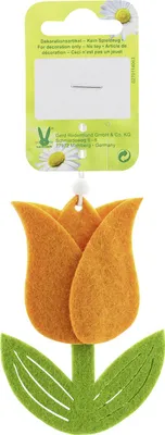 Produktbild von Orangefarbener Anhänger aus weichem Filz, 9,5 cm, für Frühlingsdekoration