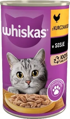 Produktbild von Whiskas 1+ Lat Karma Pełnoporcjowa Z Kurczakiem W Sosie 400 G