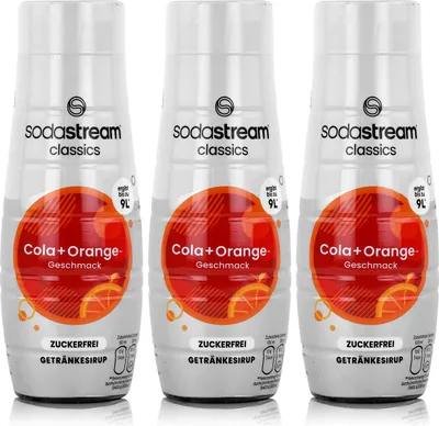 Produktbild von SodaStream Getränke-Sirup ohne Zucker Cola+Orange Geschmack 440ml (3er Pack)