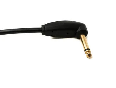 Obrázok produktu pre SYSTEM-S audio kábel 3 m 6,35 mm jack zástrčka na zástrčku uhol AUX vypínač špirálový adaptér čierny