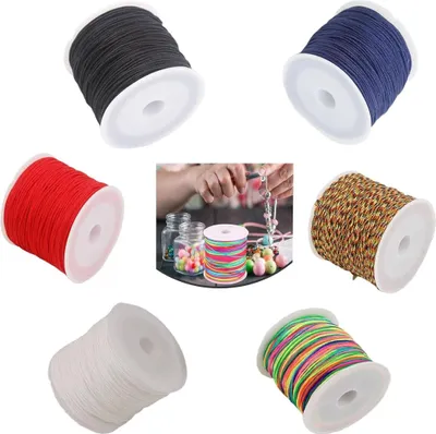 Produktbild von 6 Rollen Gummiband für Armbänder Schnur Hand Gewebte Seil Armband Elastische Schnur Geflochtene Armbänder Lederschnur Armbänder