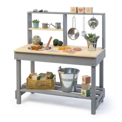 Produktbild von MUDDY BUDDY® Matschküche "Mud Starter" wolkengrau - natur