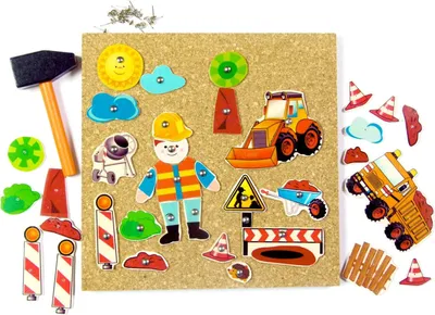 Produktbild von HESS Hammerspiel Baustelle Spielzeug Holzspielzeug Motorik 14937 Neu