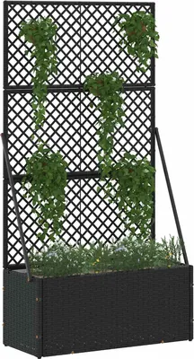 Zdjęcie produktu dla vidaXL Klatka ogrodowa do uprawy roślin, czarna, 70 x 30 x 135 cm, metalowa