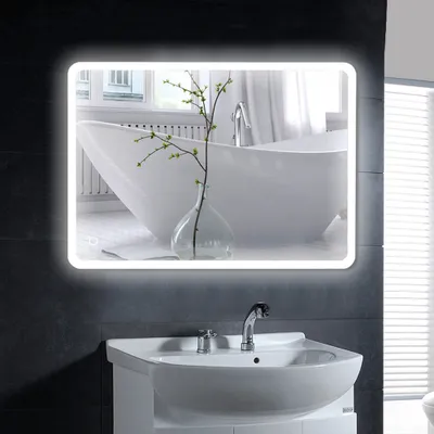 Produktbild von BadspiegelKühles-Weiß LED Badezimmerspiegel Wandspiegel 50*70cm Wasserdicht