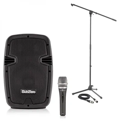 Imagen del producto de Soporte para micrófono, sistema de sonido vocal completo - 60W RMS de potencia -