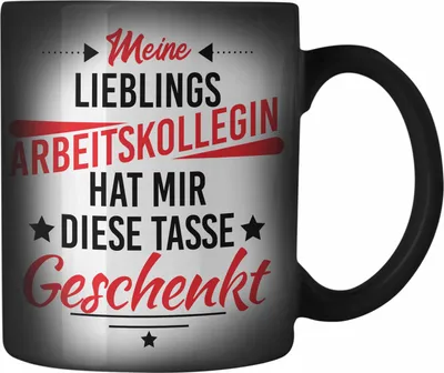 Produktbild von Trendation - Bester Kollege Farbwechsel Zauber-Tasse Geschenk Lieblingskollege mit Spruch Danke Lustig Lieblings-Arbeitskollege (Schwarz)