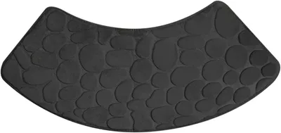Produktbild von Eckduschmatte mit gebogener Form – fächerförmig, rutschfest, super saugfähig, waschbar (schwarz)