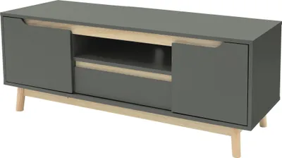 Produktbild von ML-Design TV-Lowboard Fernsehtisch mit 2 Türen, Schublade, Ablage, Kiefernholz-Füße, TV Schrank für Fernseher bis 55 Zoll