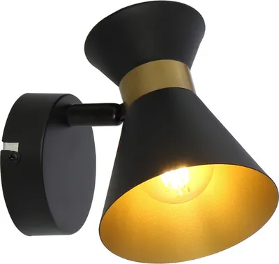 Zdjęcie produktu dla Kinkiet Breda czarno-złoty 1xE14x40W metal wym:16x12x10cm IP20 Reality