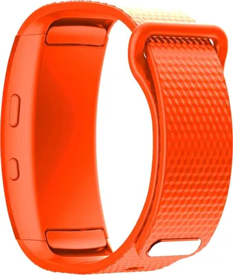 Produktbild von Sport Armband LARGE für Samsung Gear Fit 2 / Pro Band Armband Silikon ORANGE kompatibel mit SM-R360 / Fit 2 Pro SM-R365 Ersatz