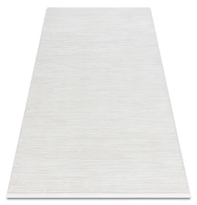 Image de Tapis moderne DUKE 51376 crème - Rayures, structuré, très doux, franges beige 80x150 cm