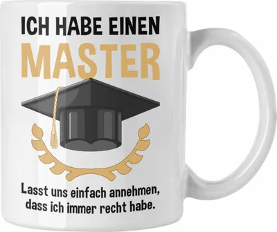 Produktbild von Trendation - Master Prüfung Tasse bestanden Geschenk Abschluss Masterarbeit Exam Prüfung Graduation (Weiß)