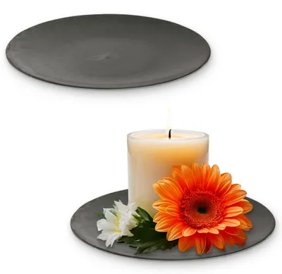 Immagine prodotto di Set di 2 piatti decorativi da 22 cm in nero per interni ed esterni