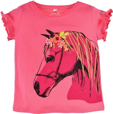 Produktbild von BONDI T-Shirt "Pferd" mit Blumenapplikation 36175 | Pink Größe: 104