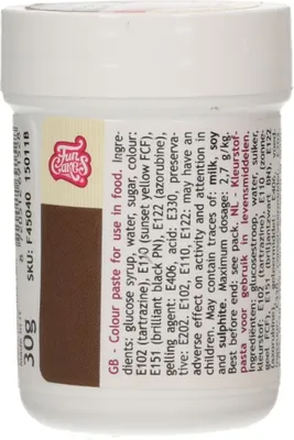 Produktbild von Funcakes Pastefarbe Dunkel Braun 30g