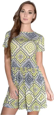 Produktbild von Damen Minikleid Tunika Sommerkleid; Gelb S/M