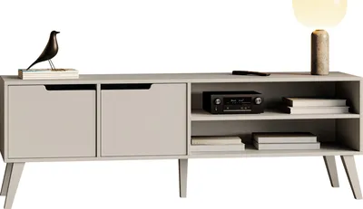 Produktbild von MIRJAN24 TV-Lowboard Nordelo 160, Stilvoll Wohnzimmer, Lowboard mit zwei Drehtüren (Farbe: Cashmere)