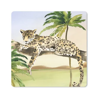 Produktbild von MuchoWow® Mauspad Mousepad Leopard - Dschungel - Baum 20x20 cm - Mousepads - Maus Mat - Pad - Mausunterlage - Desk Mat - Bureauartikeln