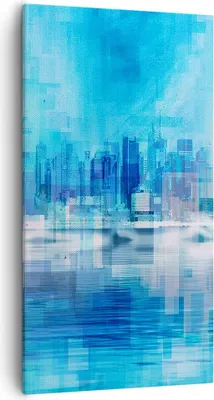 Produktbild von Bild auf Leinwand - Leinwandbild - Stadt Aussicht Wasser - 55x100cm - Wand Bild - Wanddeko - Leinwanddruck - Bilder - Kunstdruck - Wanddekoration - Leinwand bilder - Wandkunst - PA55x100-3488