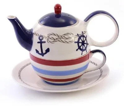 Tea-for-One-Set Keramik, 4-teilig, Kanne 0,4 l, Tasse 0,2 l