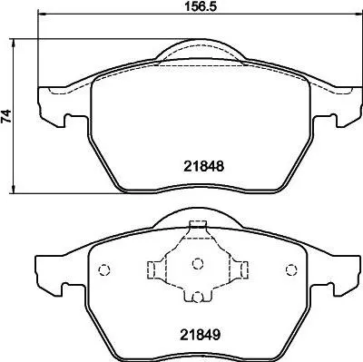 Produktbild von HELLA Bremsbeläge Satz Vorne Bremsklötze für VW SHARAN (7M8, 7M9, 7M6) 8DB 355 008-001