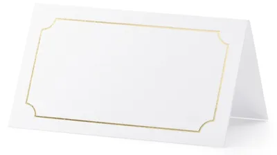 Obrázek produktu pro Rámeček na jmenovky 9,5x5,5cm prázdný 10 kusů bílé zlato