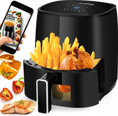 Produktbild von Heißluftfritteuse XL 1400W – fettfrei, 8 Programme, Sichtfenster, energiesparend, Lehmann