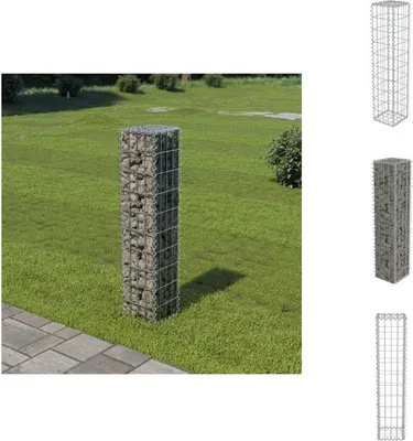 Obrázok produktu pre vidaXL Gabionová stena s krytom Pozinkovaná oceľ 20 × 20 × 100 cm - Plotové panely