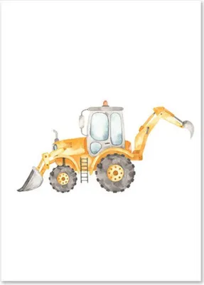 Produktbild von TPFLiving Kunstdruck LW-1084 (OHNE RAHMEN) Poster - Leinwand - Wandbild - Hochauflösender Giclée-Druck, langlebig und hochwertig - Bagger, Zementwagen, Dampfwalze, Lastwagen, Gabelstapler, Kran -  - Größe: 20x25cm