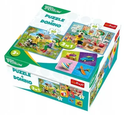 Produktbild von Trefl Treflik-Familie SuperPuzzle 30+48 Teile Domino 3-in-1