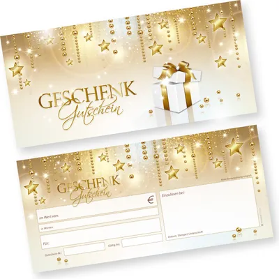 Produktbild von Geschenkgutscheine Weihnachten Stardreams (50 Stück) Gutscheine Weihnachten Gutscheinkarten für Kunden für Firma Gewerbe