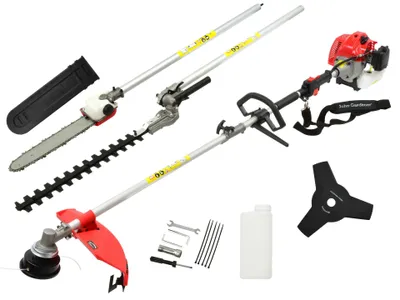 Produktbild von MARPOL | Benzin-Rasentrimmer, Garten Multitool, 4in1, Elektrischer Druckknopf & Zugschnurstart, Rasentrimmer & Stahldraht Unkrautschneider, Schwerlast, Leistungsstarker