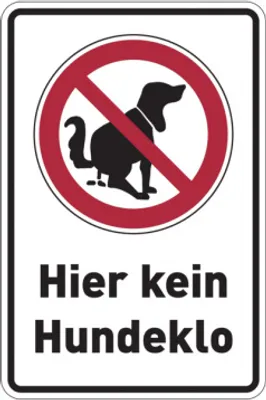 Produktbild von Dreifke® Hinweisschild, Hier kein Hundeklo, Aluminium, 300 x 200 mm, Alu gepr...